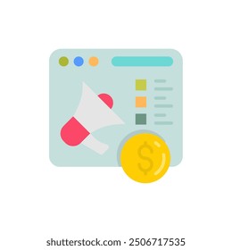 Paid Promotion Flat Icons, Vector illustration