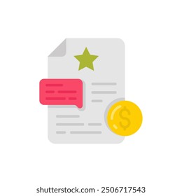 Paid Publication Flat Icons, Vector illustration