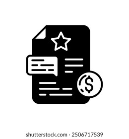 Paid Publication Glyph Icon, Vector illustration