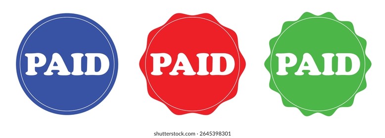 Vetor de design gráfico de carimbo vermelho pago, ilustração de negócios de estêncil, ícone de taxa de dinheiro de pagamento, taxa de escritório de fatura bancária . Ilustração vetorial . PEs 10 . 
