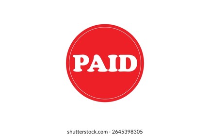 Vetor de design gráfico de carimbo vermelho pago, ilustração de negócios de estêncil, ícone de taxa de dinheiro de pagamento, taxa de escritório de fatura bancária . Ilustração vetorial . PEs 10 . 