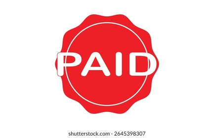 Paid red rubber stamp graphic design vector, stencil business illustration, payment money fee icon, bank invoice office fee . Vector Illustration . EPs 10 . 