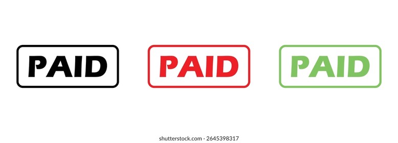 Paid red rubber stamp graphic design vector, stencil business illustration, payment money fee icon, bank invoice office fee . Vector Illustration . EPs 10 . 