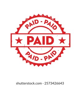 paid red rubber stamp on white background. paid sign. text paid stamp vector