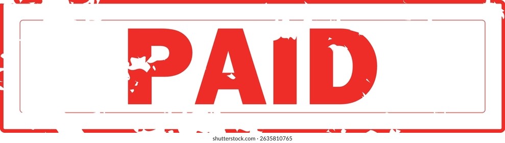 PAGO - Carimbo vermelho com texto PAGO 