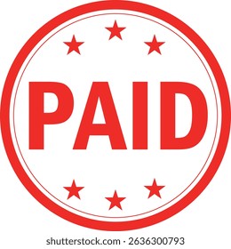 PAGO - Carimbo vermelho com texto PAGO 