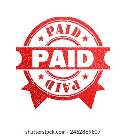 paid red stamp vector design