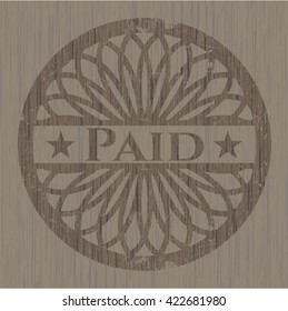 Paid retro wooden emblem