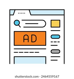 paid search advertising color icon vector. paid search advertising sign. isolated symbol illustration