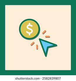 Paid Search Conversion Icon: Dollar Click Graphic