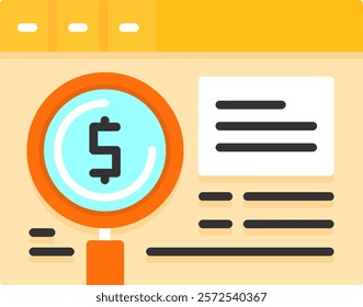 Paid search Flat Style Icon Design