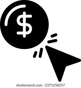 paid search glyph icon illustration vector