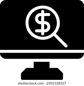 paid search glyph icon illustration vector