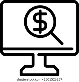 paid search line icon illustration vector