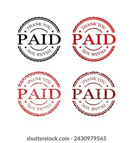 paid set of stamps vector design