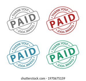 paid stamp icon isolated on white background