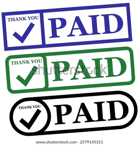 paid stamp icon vector flat design templates