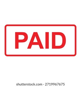 paid stamp label icon vector