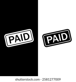 paid stamp sign symbol vector flat icon