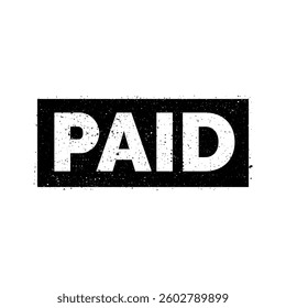 Paid Stamp Vector Illustration isolated on white background.