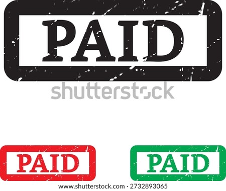 Paid Stamp Vector Label Approved Payment Badge Invoice and Financial Status Icon