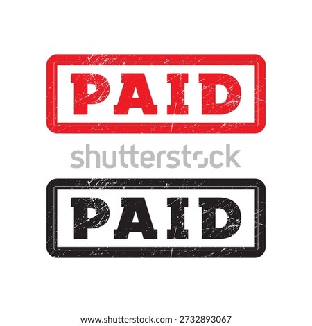 Paid Stamp Vector Label Approved Payment Badge Invoice and Financial Status Icon