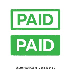 Vector de sello "PAID" sobre fondo blanco.