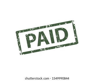 Paid stamp vector texture. Rubber cliche imprint. Web or print design element for sign, sticker, label
