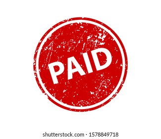 Paid stamp vector texture. Rubber cliche imprint. Web or print design element for sign, sticker, label