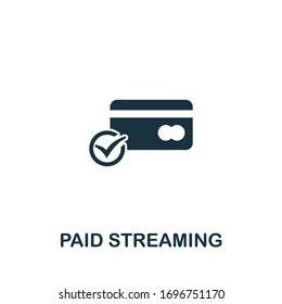 Paid Streaming icon from streaming collection. Simple line Paid Streaming icon for templates, web design and infographics