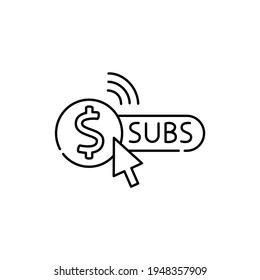 Paid subscription black line icon. Pictogram for web page, mobile app, promo. UI UX GUI design element. Editable stroke.