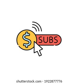 Paid subscription color line icon. Pictogram for web page, mobile app, promo. UI UX GUI design element. Editable stroke.