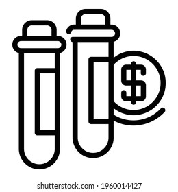 Paid test icon. Outline Paid test vector icon for web design isolated on white background
