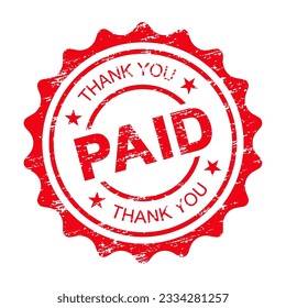 Paid and thank you grunge rubber stamp vector illustration