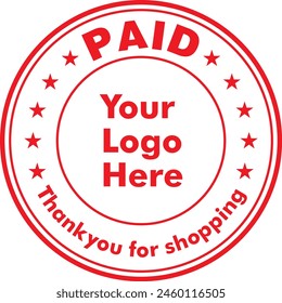 Paid and thank you for shopping design text for rubber stamp and logo