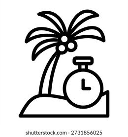 Paid Time Off Icon - Black Outline Icons Style For Accounting and Business