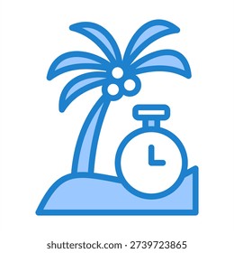 Paid Time Off Icon With Blue Color For Human Resources Management