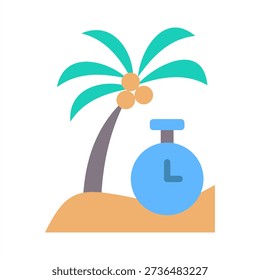 Paid Time Off Icon - Flat Color Icons For Human Resources Management