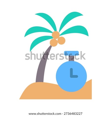 Paid Time Off Icon - Flat Color Icons For Human Resources Management