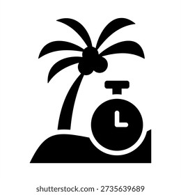 Paid Time Off Icon - Solid Black Glyph Icons For Human Resources Management