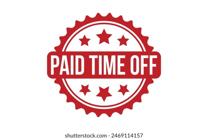 Paid Time Off Stamp. Red Paid Time Off Rubber grunge Stamp