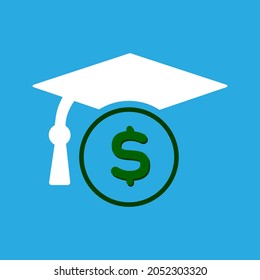 paid tuition, graduate, hat, vector illustration