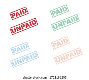 Paid and Unpaid stamp vector