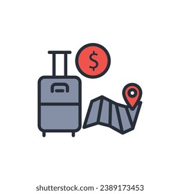 paid vacation icon. vector.Editable stroke.linear style sign for use web design,logo.Symbol illustration.