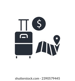 paid vacation icon. vector.Editable stroke.linear style sign for use web design,logo.Symbol illustration.