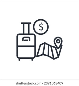 paid vacation icon. vector.Editable stroke.linear style sign for use web design,logo.Symbol illustration.