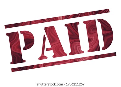  paid Vector stamp. White isolated