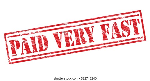 paid very fast vector red stamp on white background