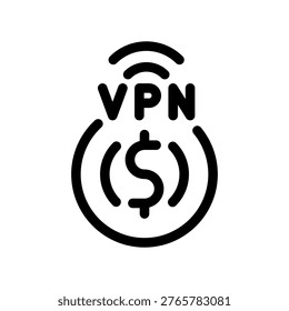Paid VPN Subscription Fee Payment Outline Concept