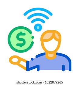 paid wifi services icon vector. paid wifi services sign. color symbol illustration